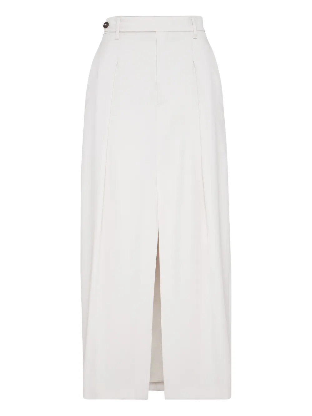 Brunello Cucinelli pleated front-split maxi skirt Wit