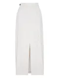 Brunello Cucinelli pleated front-split maxi skirt - White