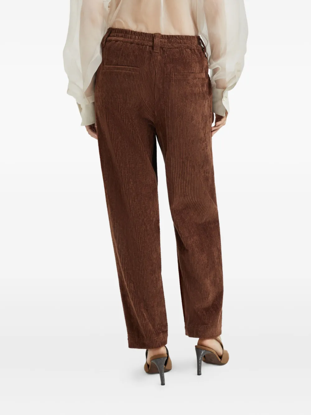 Brunello Cucinelli Ribfluwelen straight broek Bruin