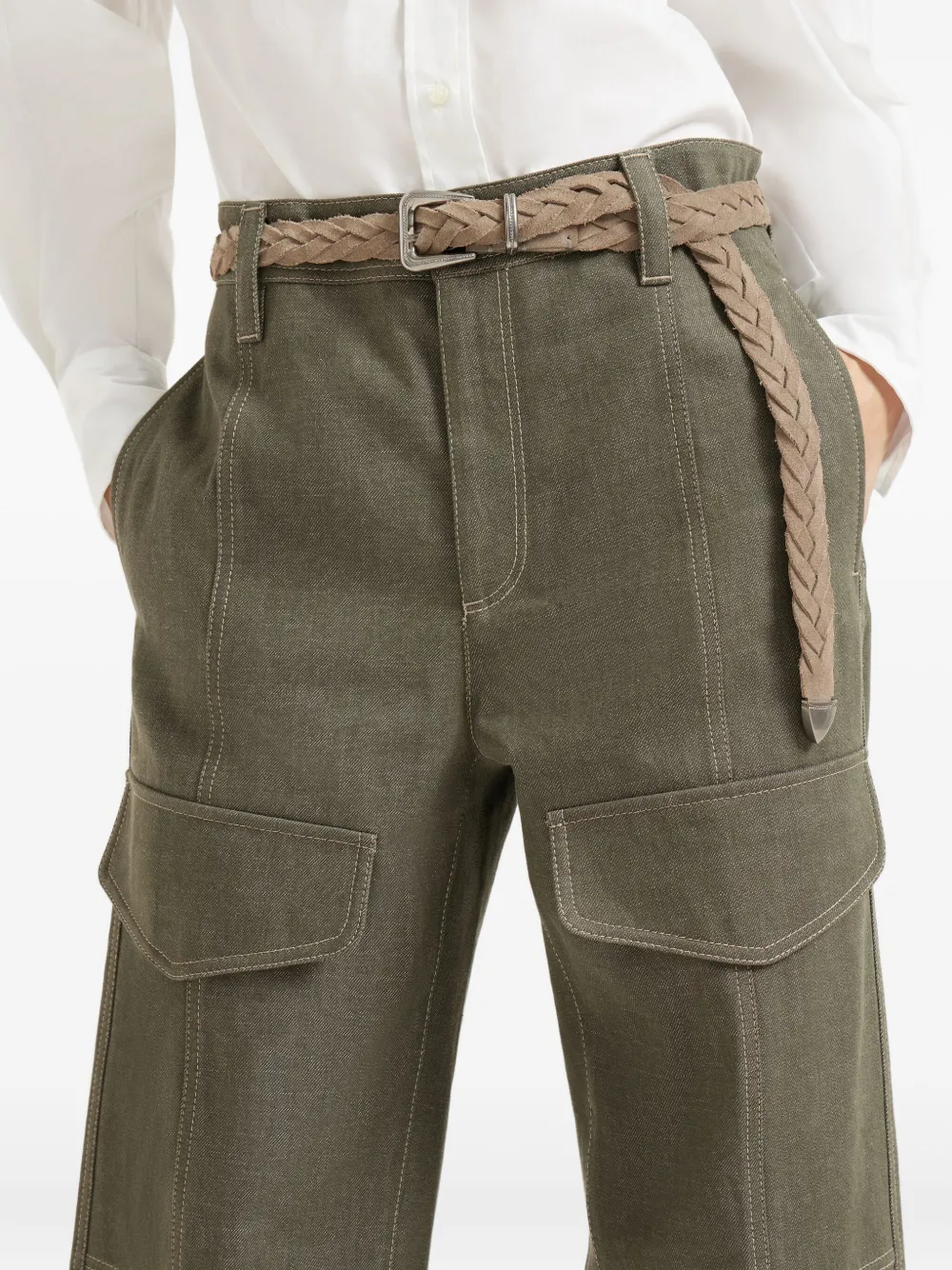 Brunello Cucinelli Broek met cargozak Groen