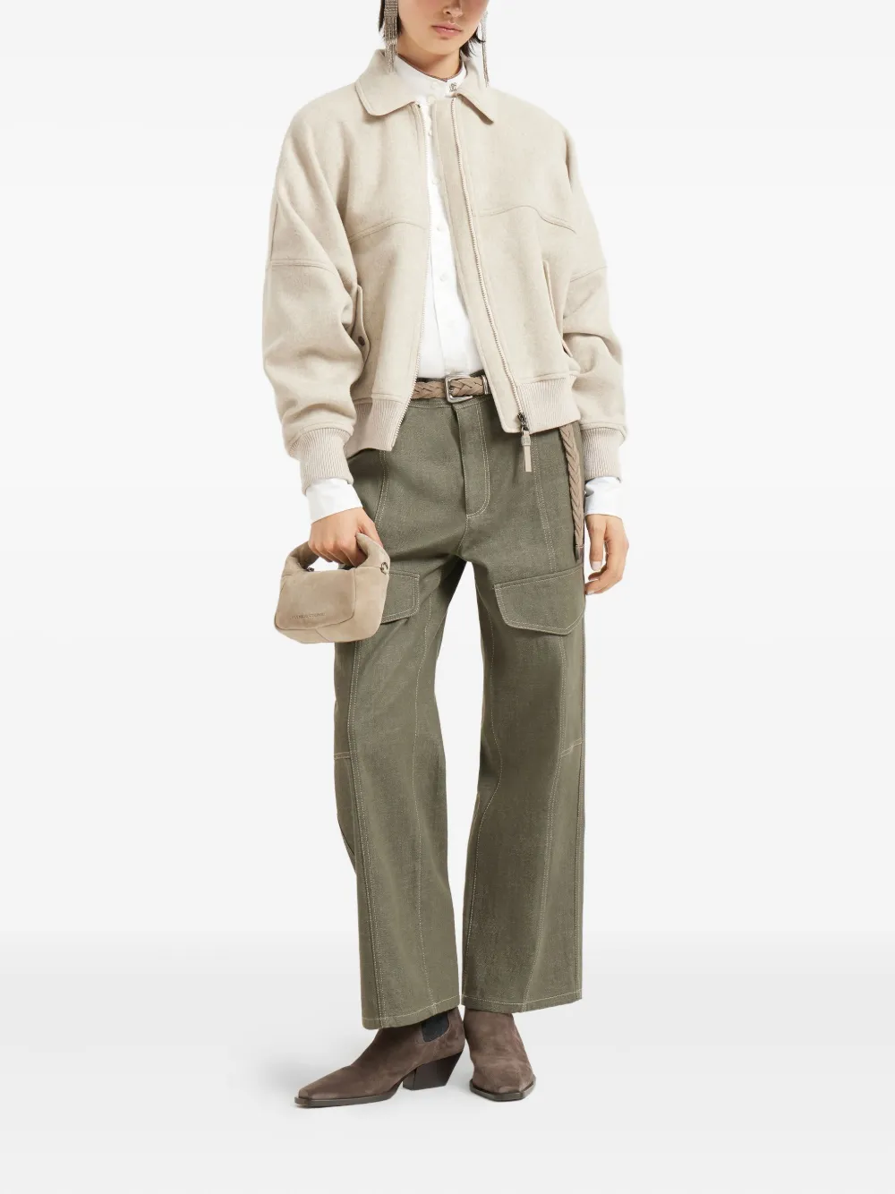 Brunello Cucinelli Broek met cargozak Groen