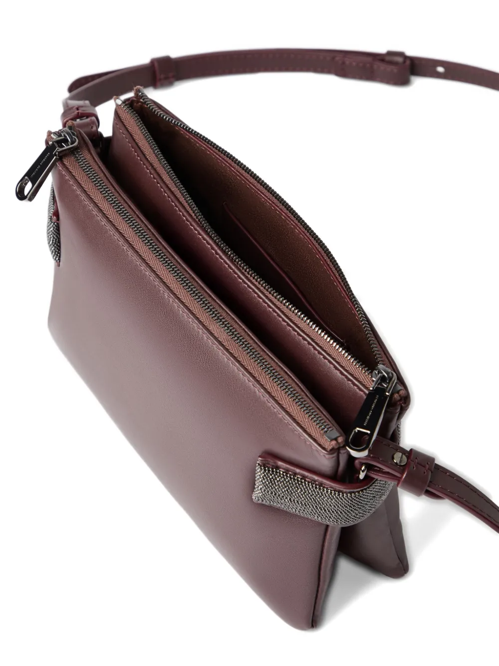 Brunello Cucinelli Mini Essence Cross Body Bag In Red