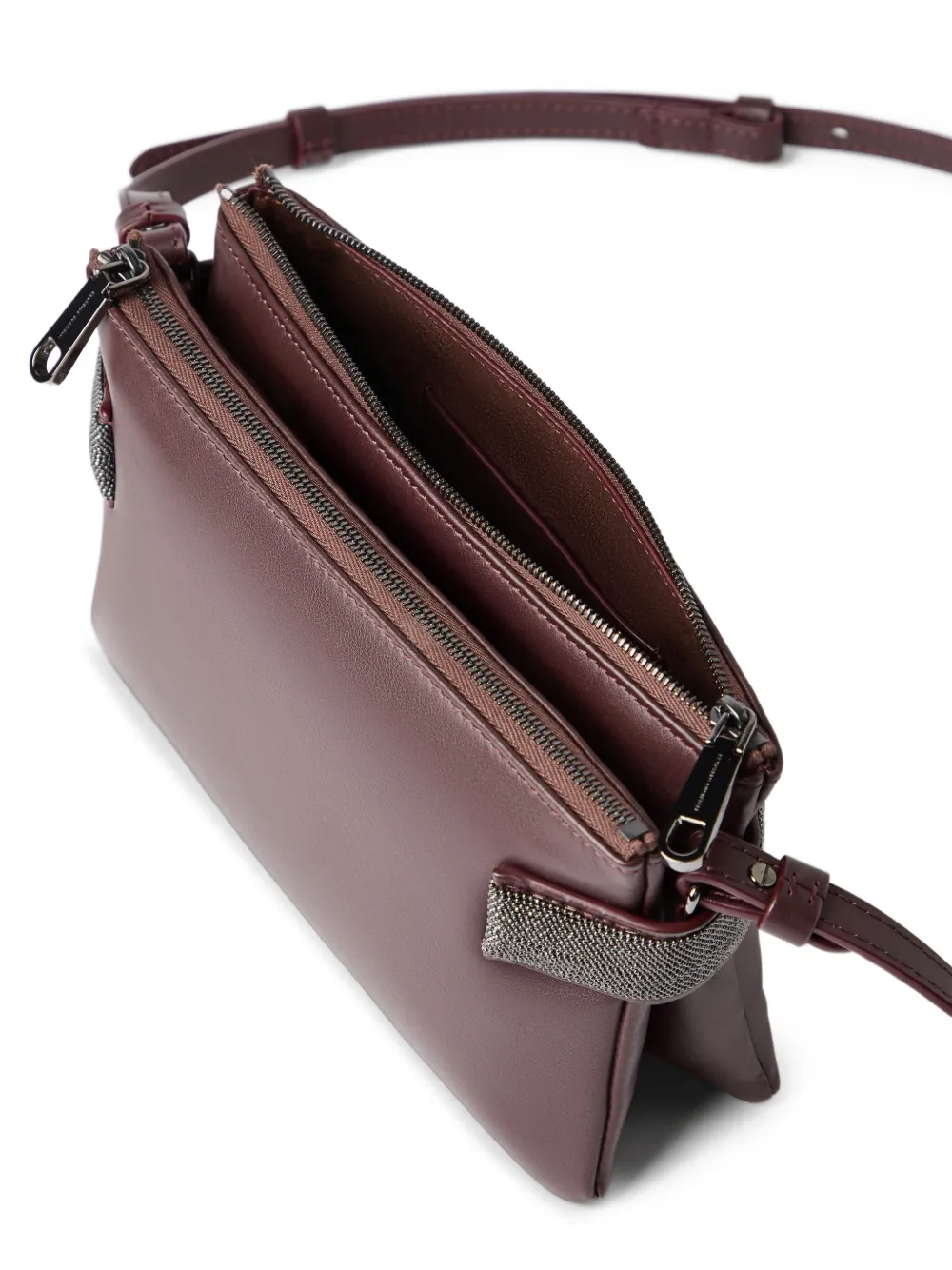 Brunello Cucinelli Essence mini-crossbodytas Rood