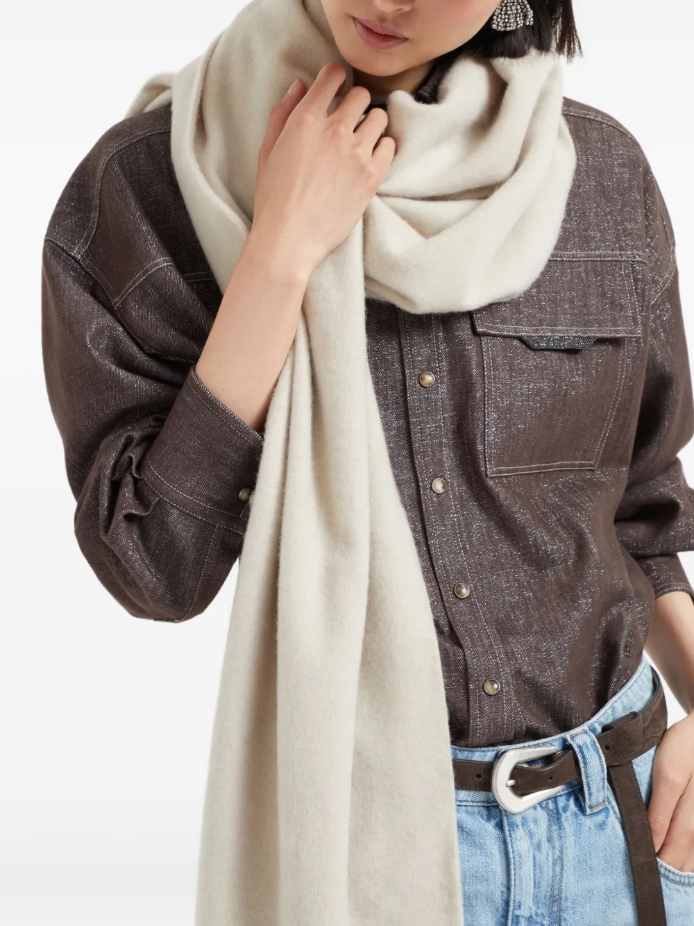 Brunello Cucinelli Kasjmier sjaal Beige