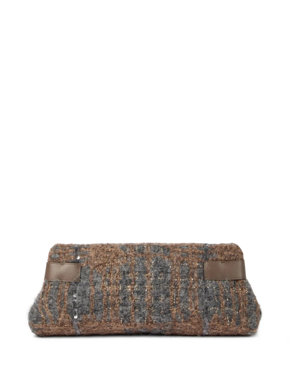Brunello Cucinelli Essence sequin-embellished clutch bag Bruin