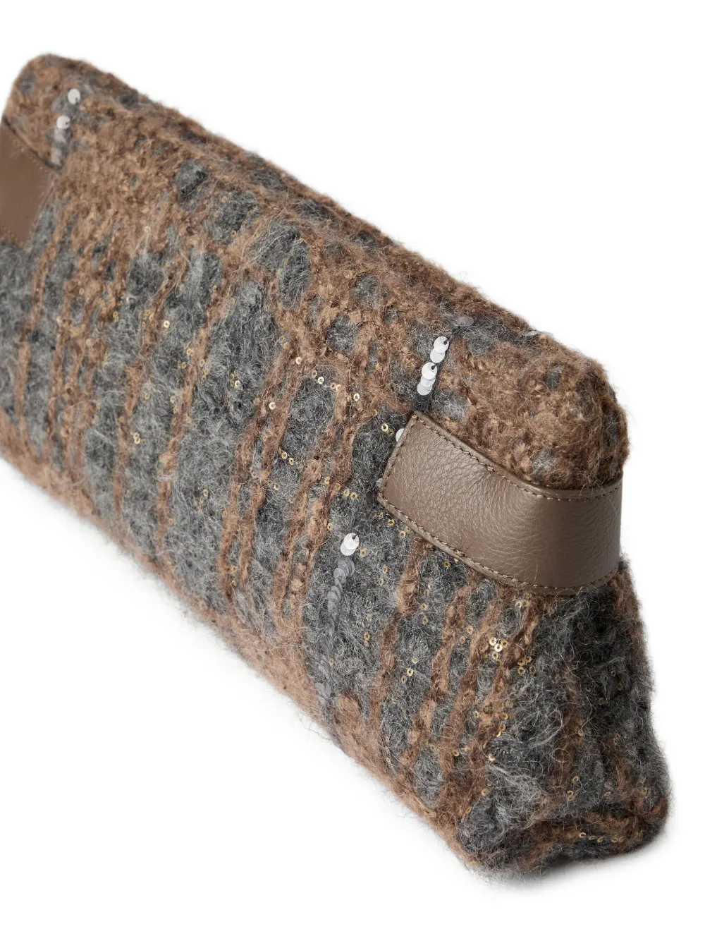 Brunello Cucinelli Essence sequin-embellished clutch bag Bruin