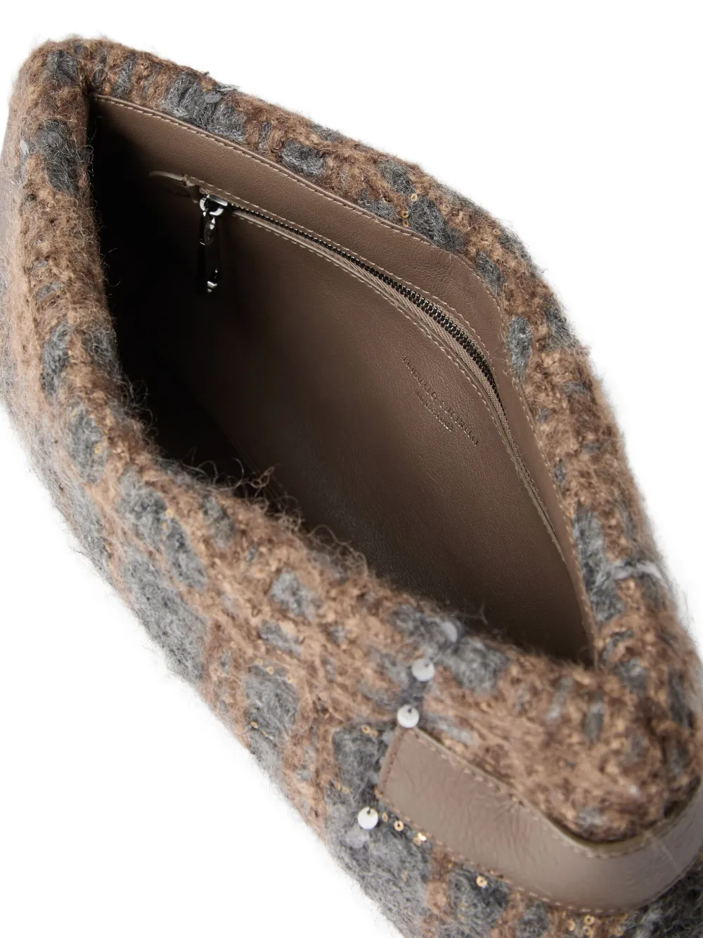 Brunello Cucinelli Essence sequin-embellished clutch bag Bruin