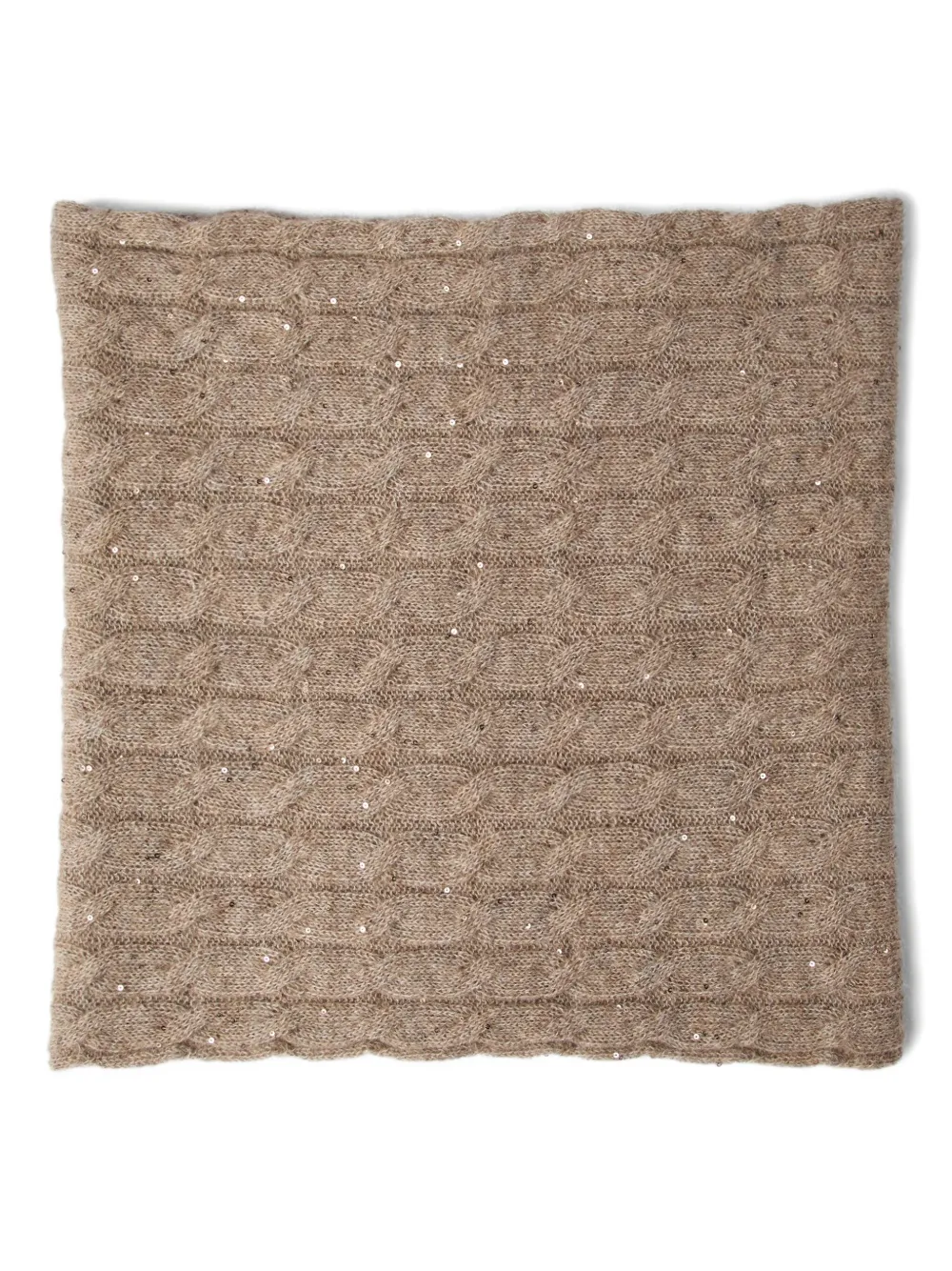 Brunello Cucinelli cable-knit sequin scarf | Brown | Image 1
