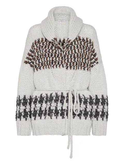 Brunello Cucinelli cárdigan con solapas redondas