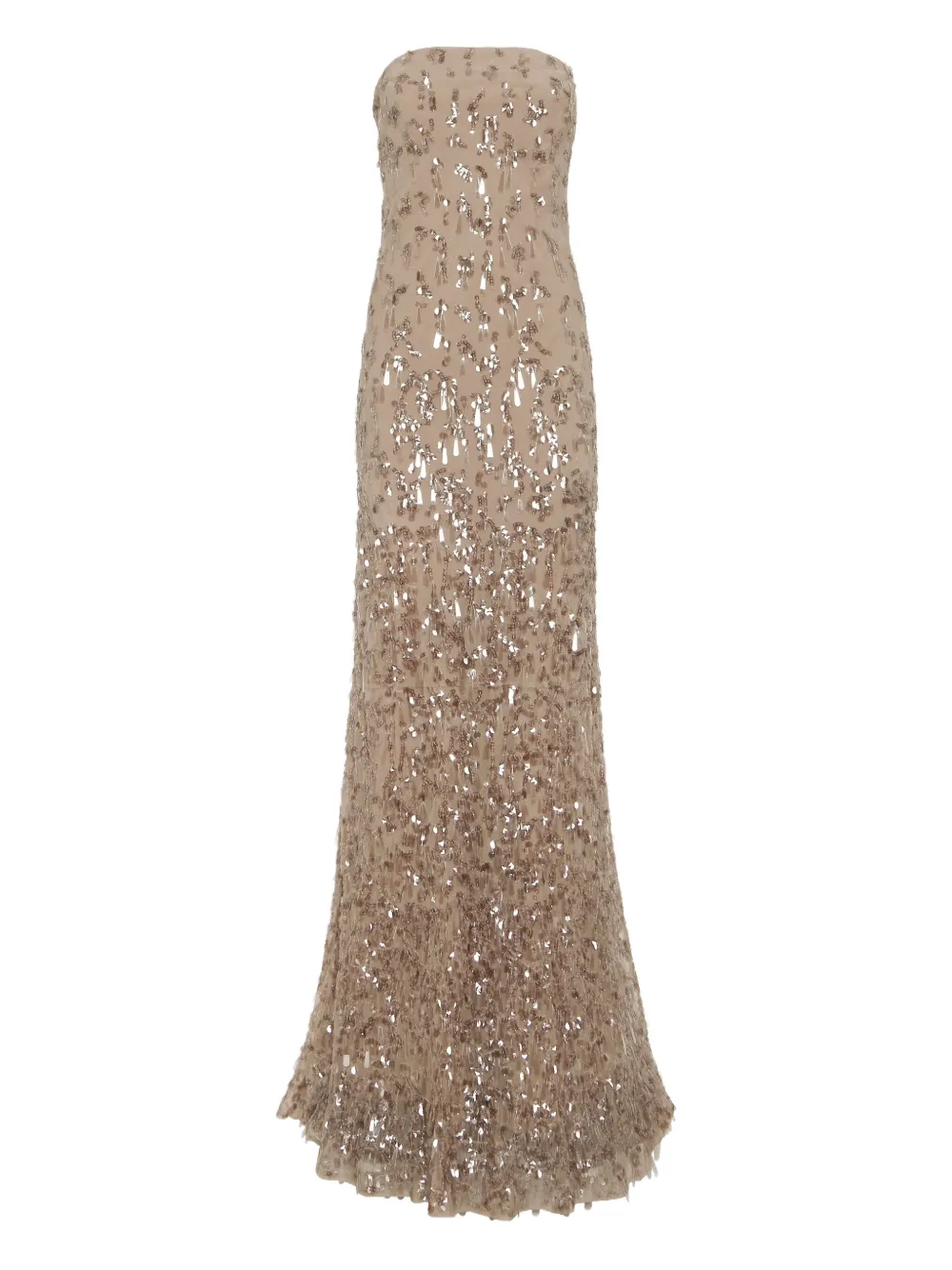 Brunello Cucinelli robe-bustier à sequins | tons neutres | Image 1