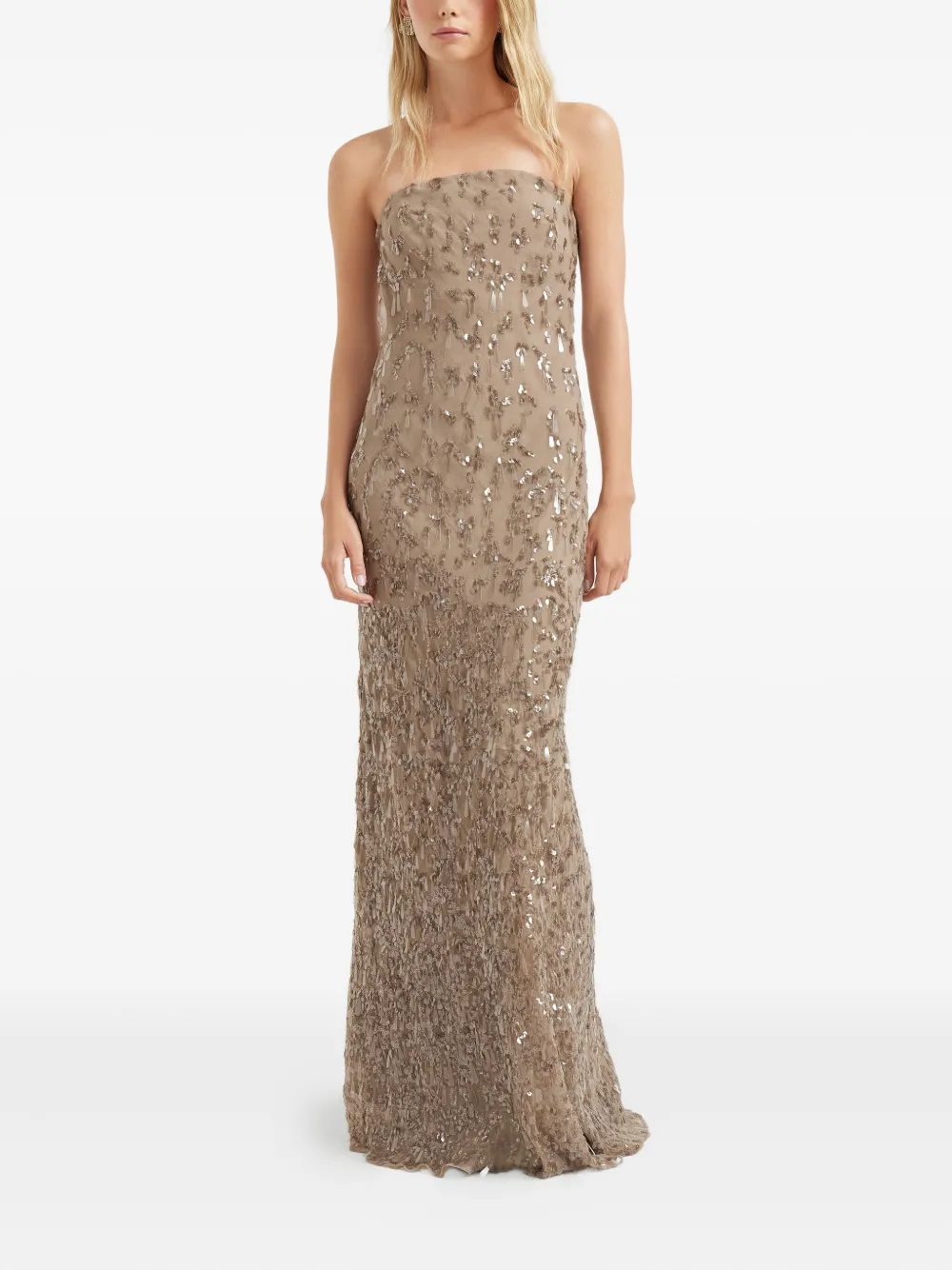 Brunello Cucinelli Jurk verfraaid met pailletten Beige