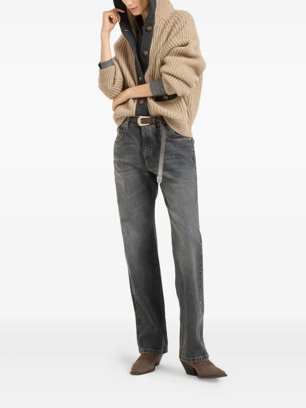 Brunello Cucinelli belt-loops jeans - Grijs