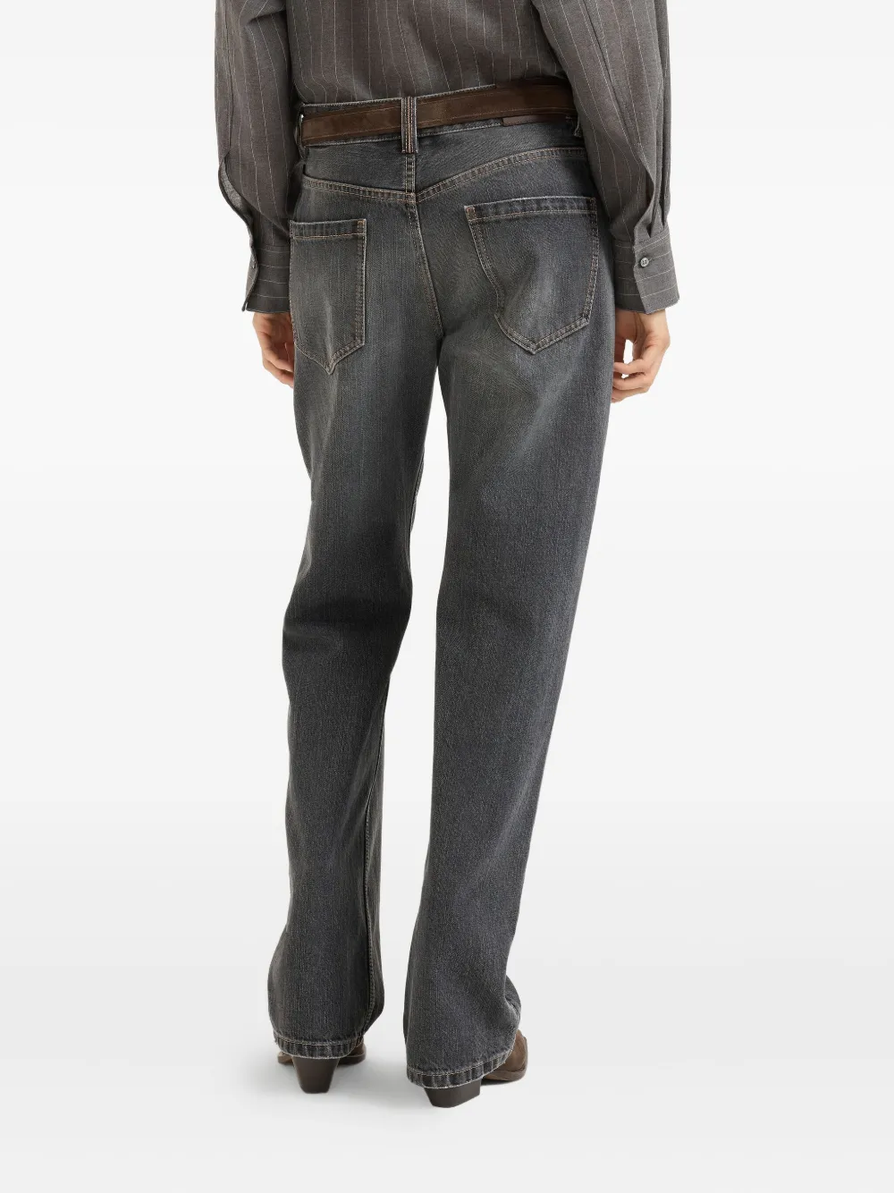 Brunello Cucinelli Jeans With Belt Loops In Gray