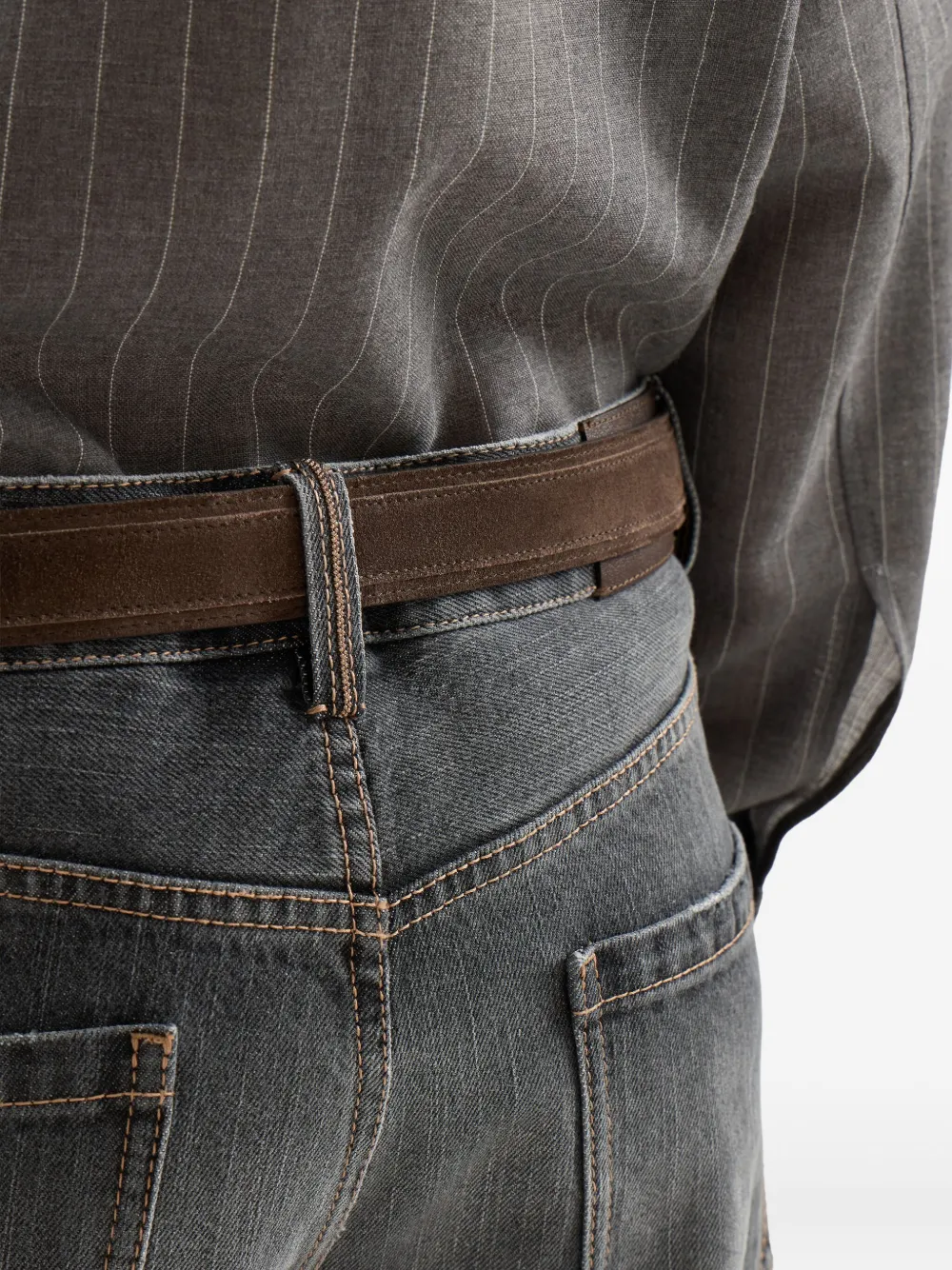 Brunello Cucinelli Jeans With Belt Loops In Gray