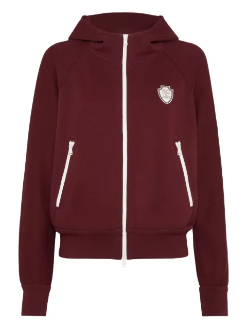 Brunello Cucinelli logo-patch zipped hoodie