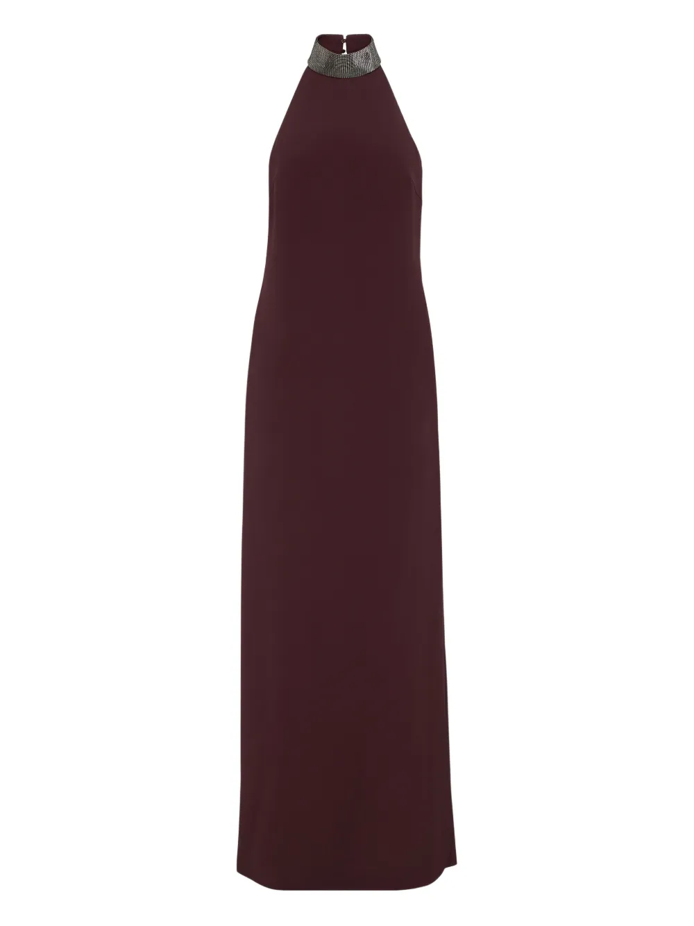 Brunello Cucinelli embellished halter neck dress Rood