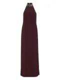 Brunello Cucinelli embellished halter neck dress - Red
