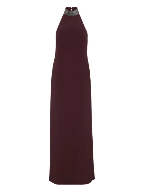 Brunello Cucinelli embellished halter neck dress