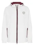 Brunello Cucinelli logo-patch hooded jacket - White