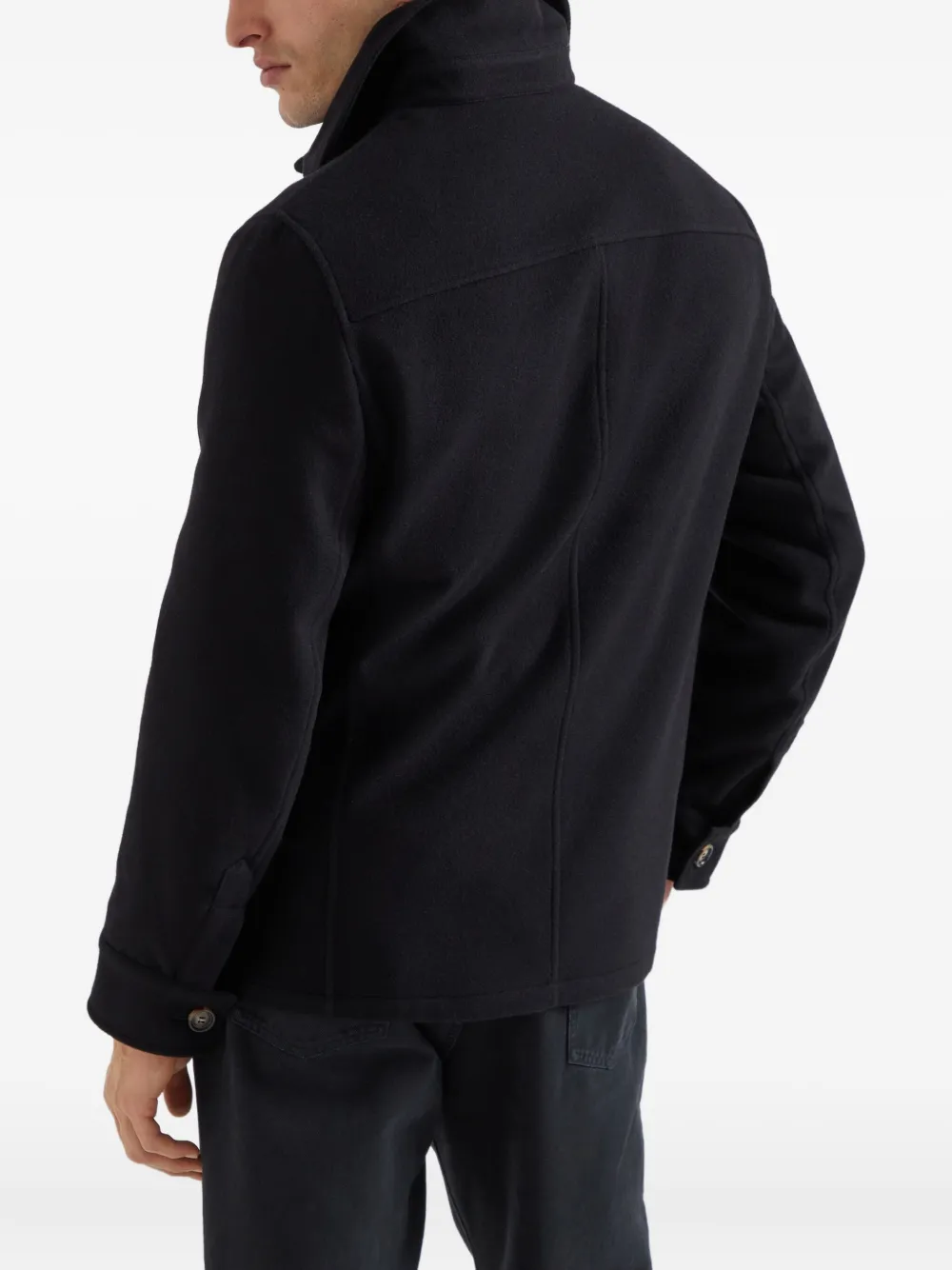 Brunello Cucinelli Kasjmier legerjack Zwart