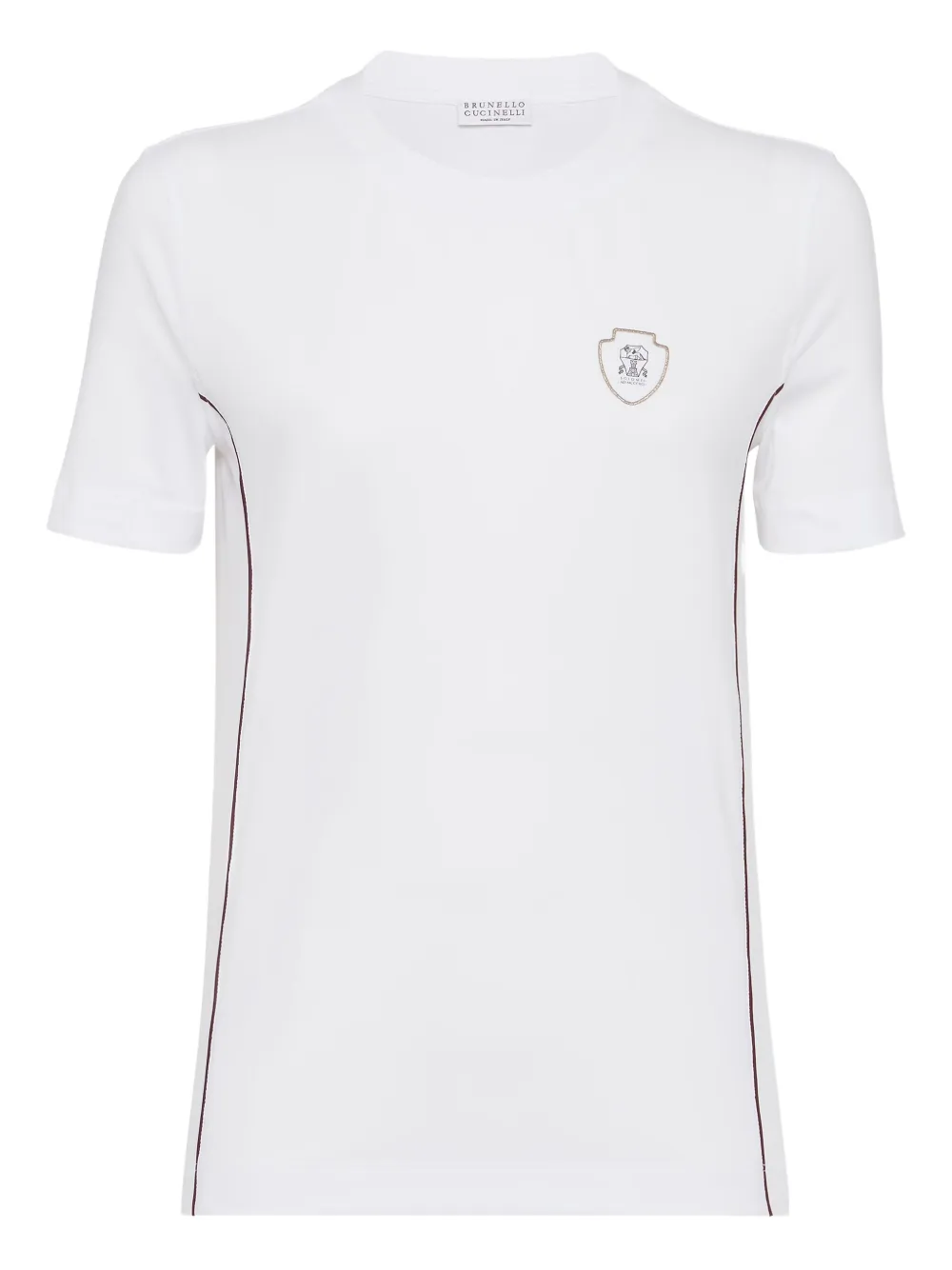 Brunello Cucinelli logo-detail jersey T-shirt Wit