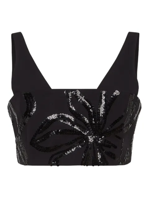 Brunello Cucinelli sequin floral-motif top