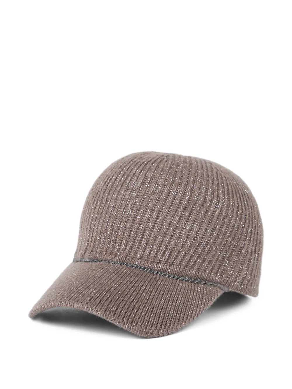 Brunello Cucinelli lurex-ribbed baseball cap | Brown | Image 1