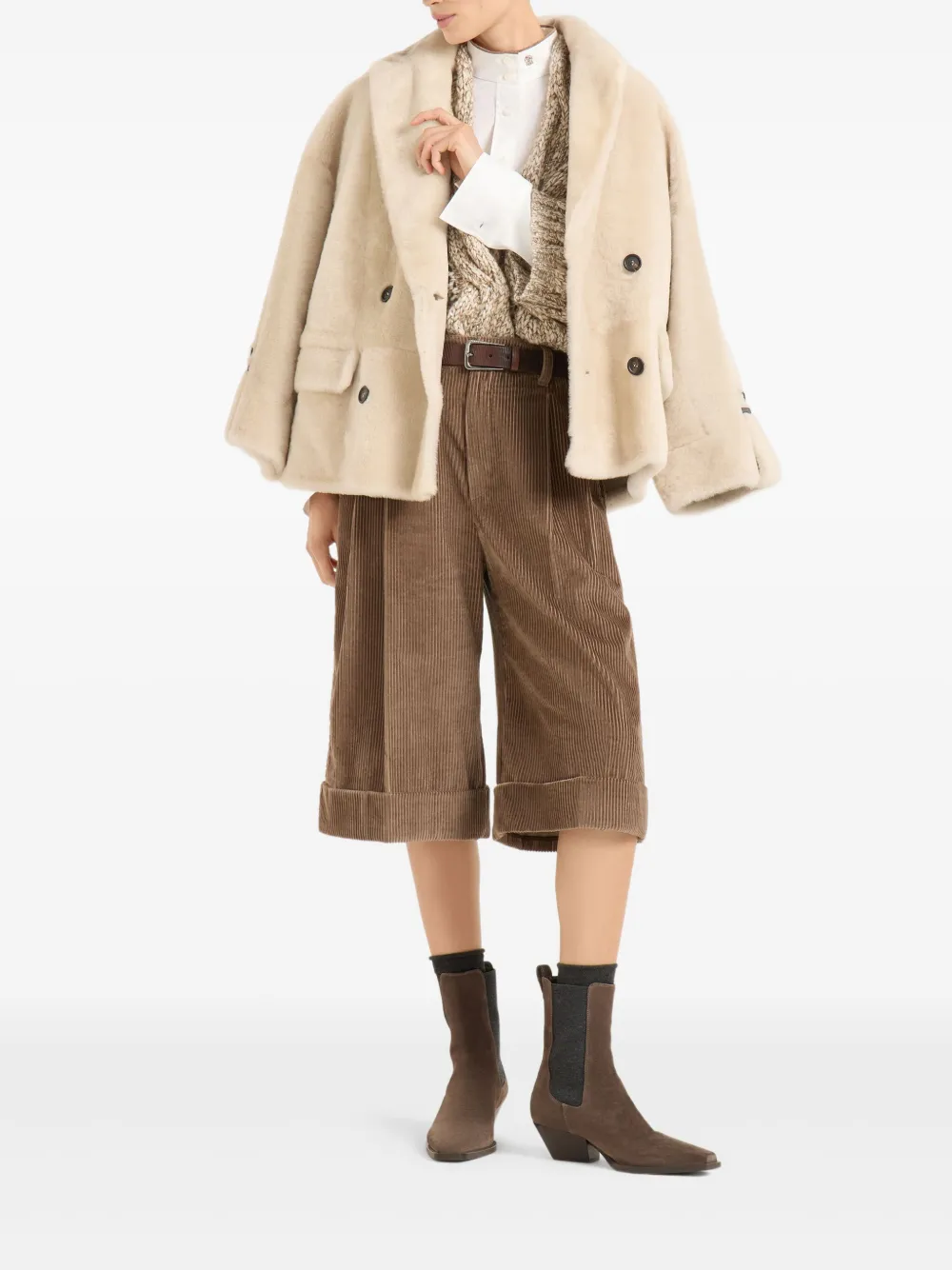 Brunello Cucinelli button fur jacket | Faux Fur & Shearling Jackets | Image 2