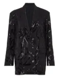 Brunello Cucinelli sequin floral blazer - Black