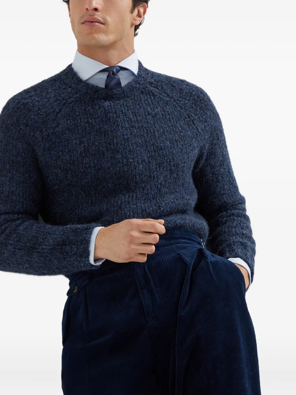 Brunello Cucinelli Geribbelde sweater Blauw