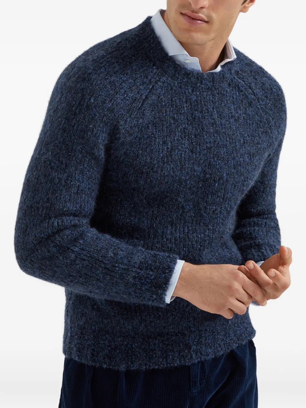 Brunello Cucinelli Geribbelde sweater Blauw