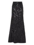 Brunello Cucinelli sequin floral maxi skirt - Black