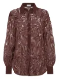 Brunello Cucinelli sequin-embellished shirt - Brown