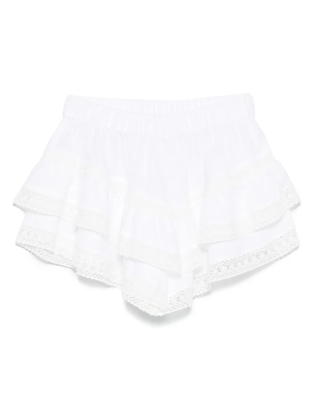 PNK lace-trimmed linen shorts | White | Image 1