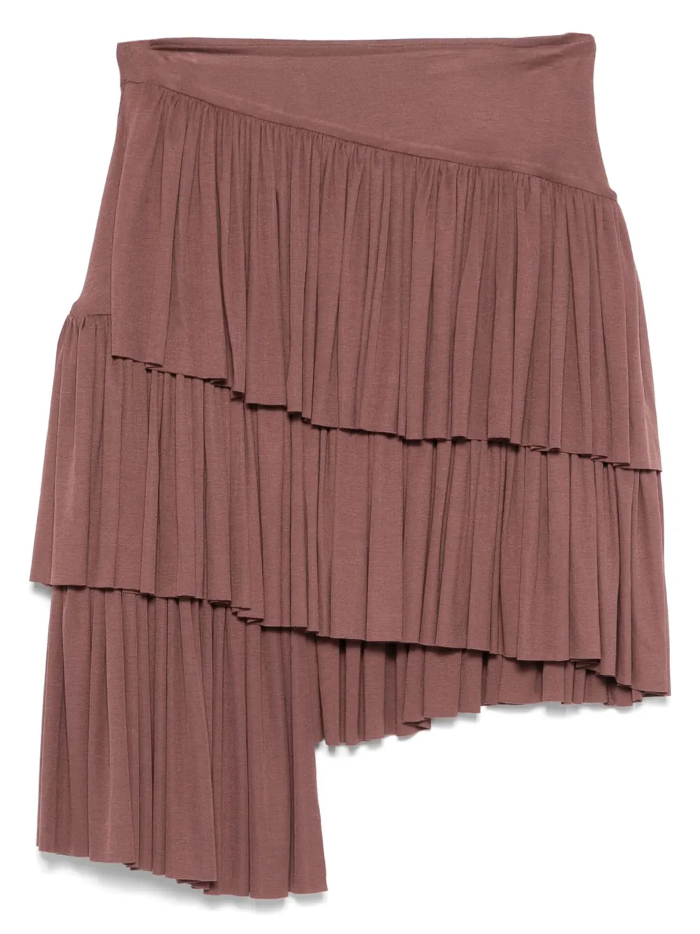 pleated asymmetric skirt