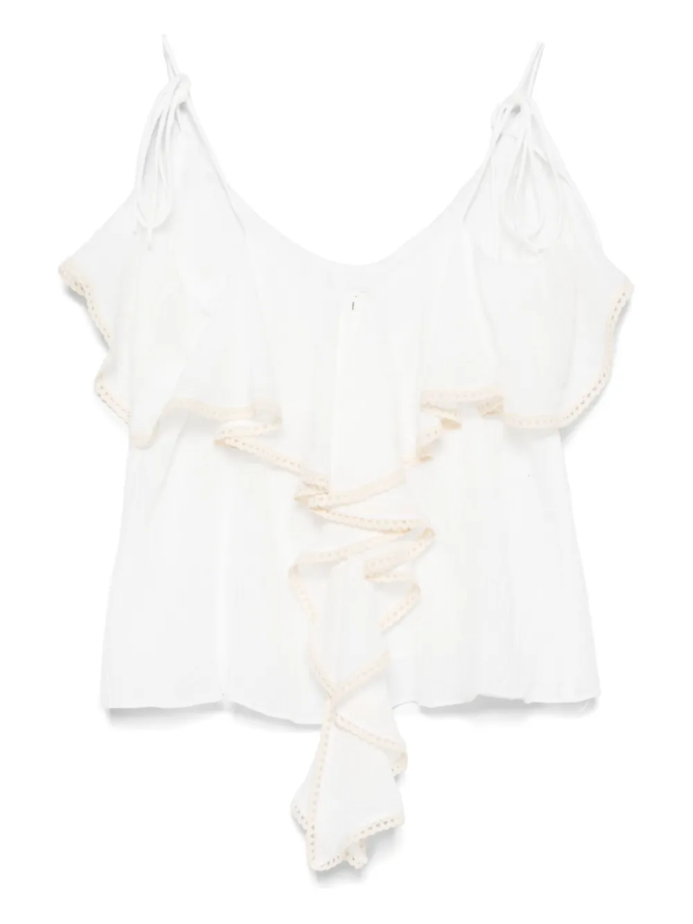 lace-detail cotton top