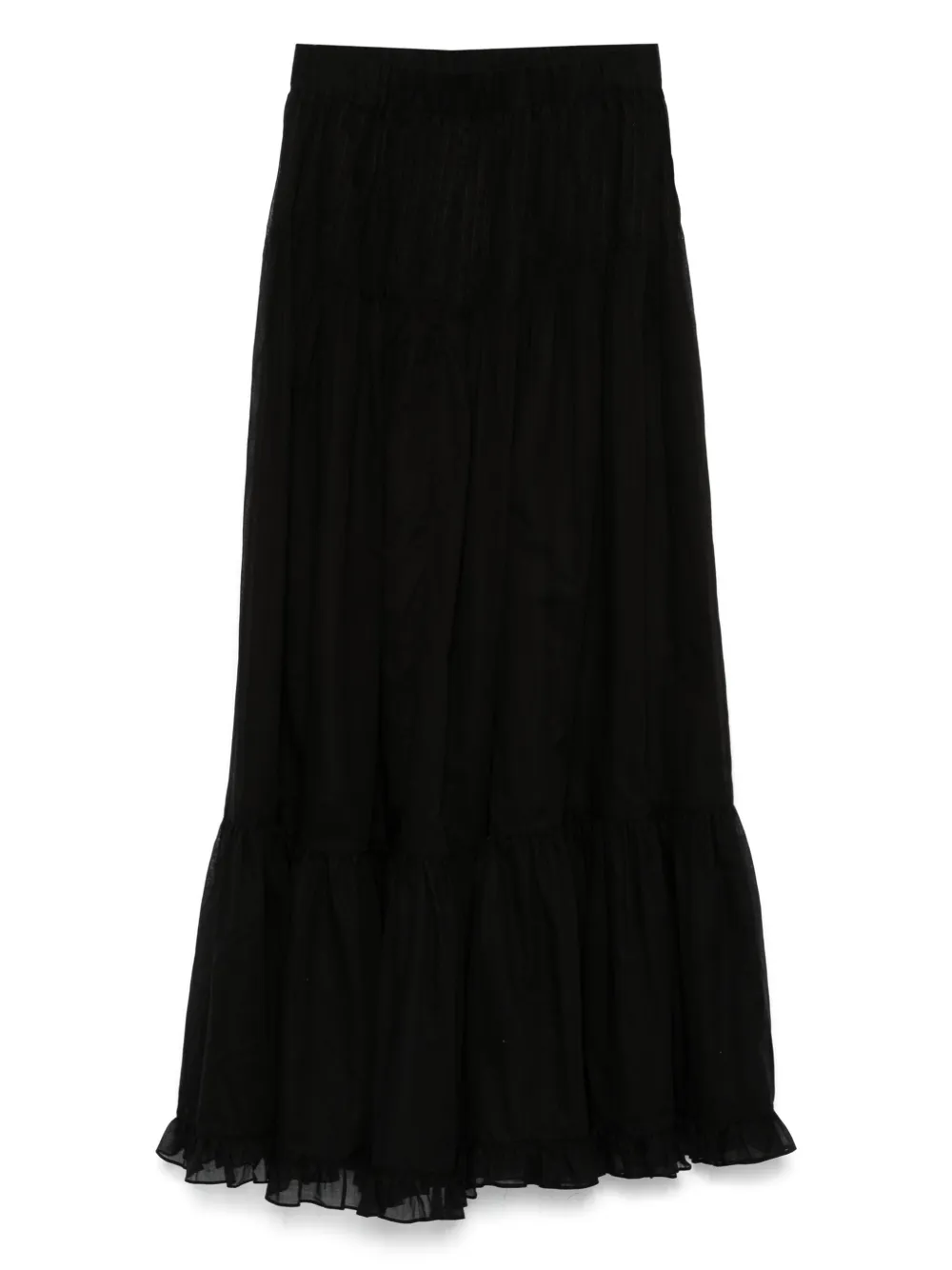 cotton pleated maxi skirt