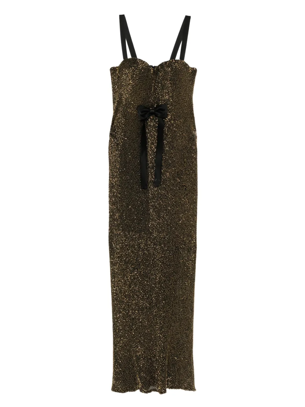 SILK LOVE & LACE sequin silk maxi dress | Black | Image 1