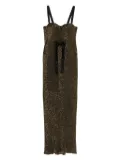 SILK LOVE & LACE sequin silk maxi dress - Black