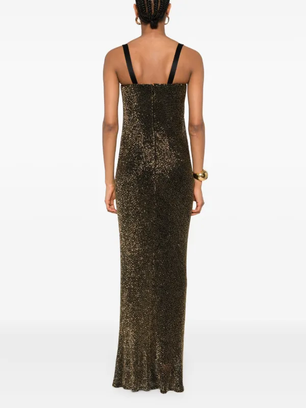 SILK LOVE LACE Sequin Silk Maxi Dress Black FARFETCH PH