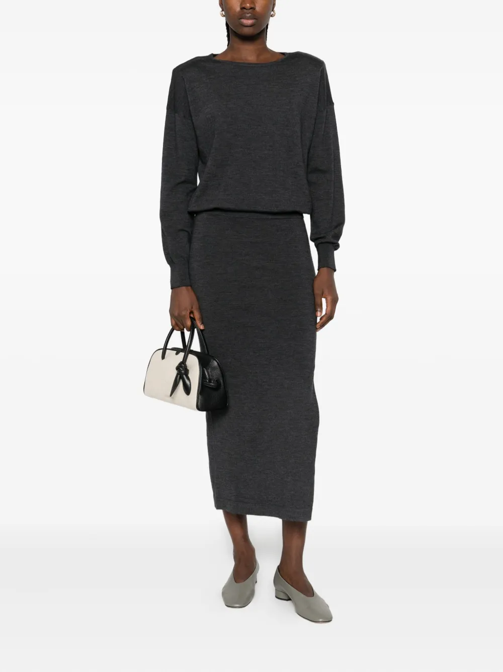 P.A.R.O.S.H. long-sleeve midi dress - Grijs