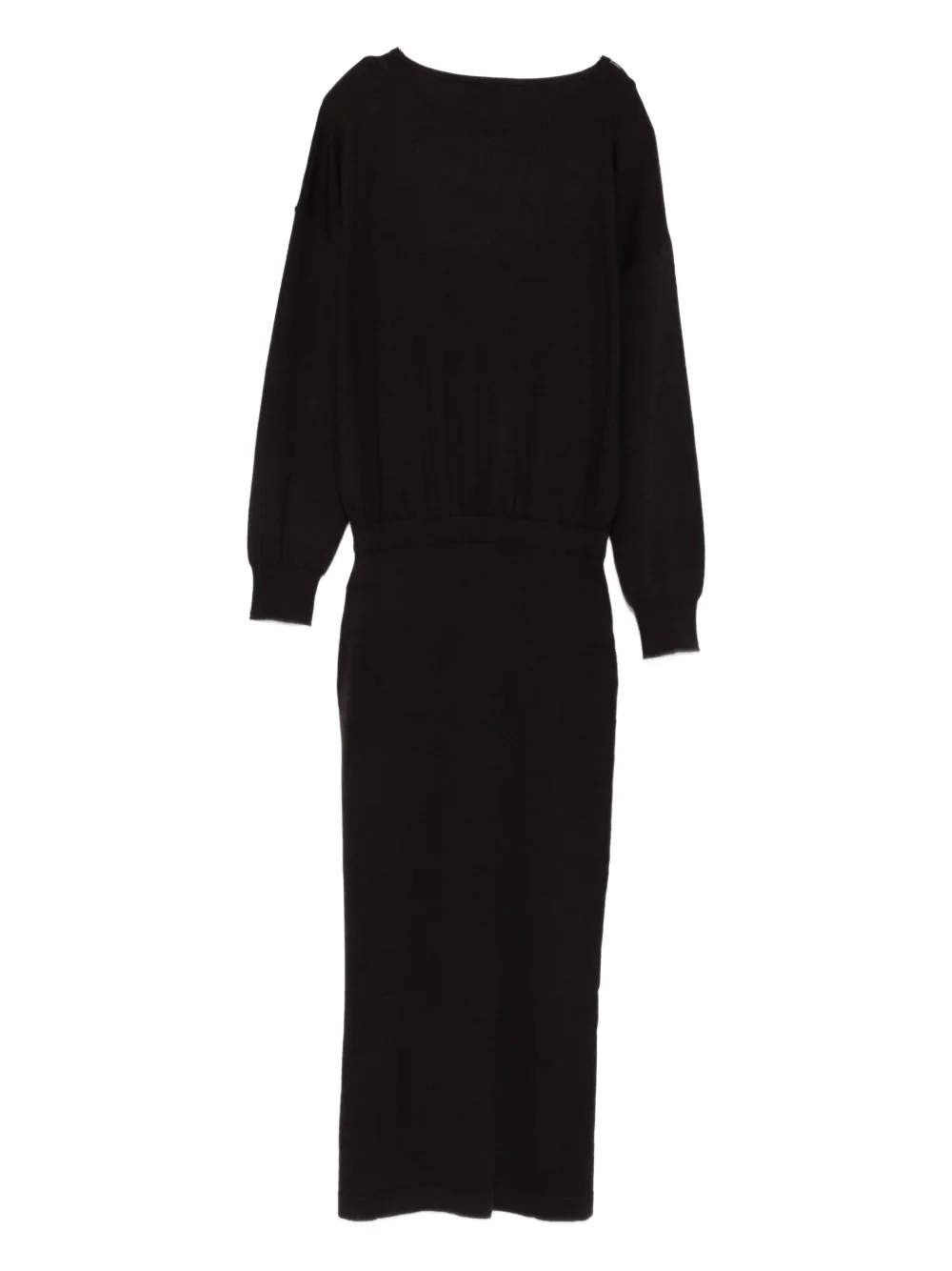 P.A.R.O.S.H. boat-neck midi dress - Bruin