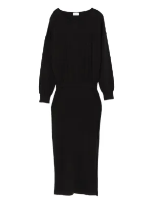 オールインワン・サロペット P.A.R.O.S.H. Grey Midi Dress With High Neckline P.A.R.O.S.H. Grey Midi Dress With High Neckline | THE LIST