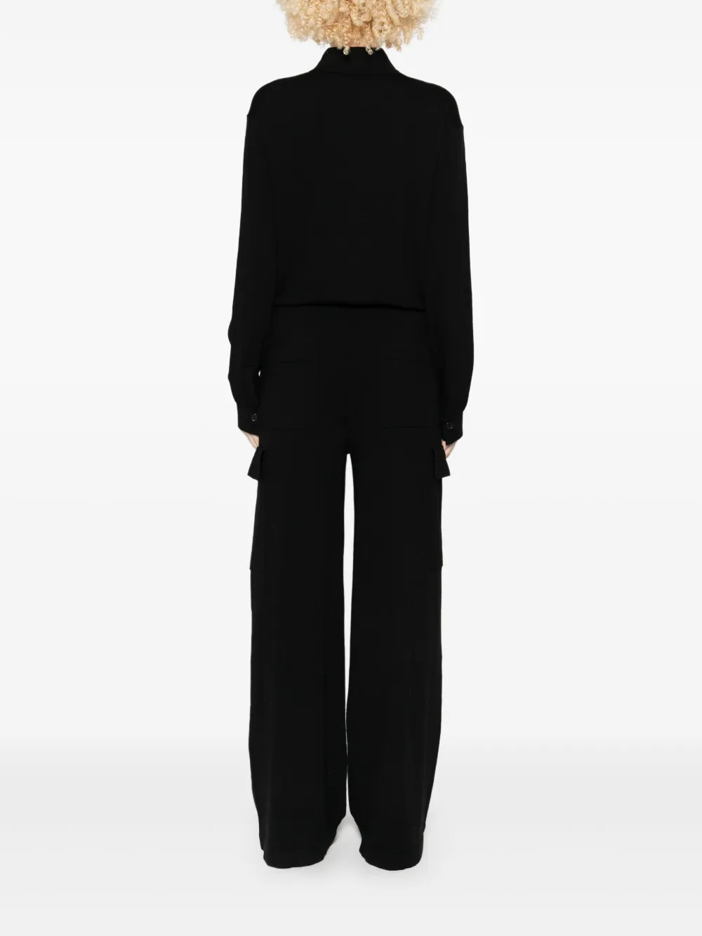 P.a.r.o.s.h Pocket-detailed Buttoned Jumpsuit In Black