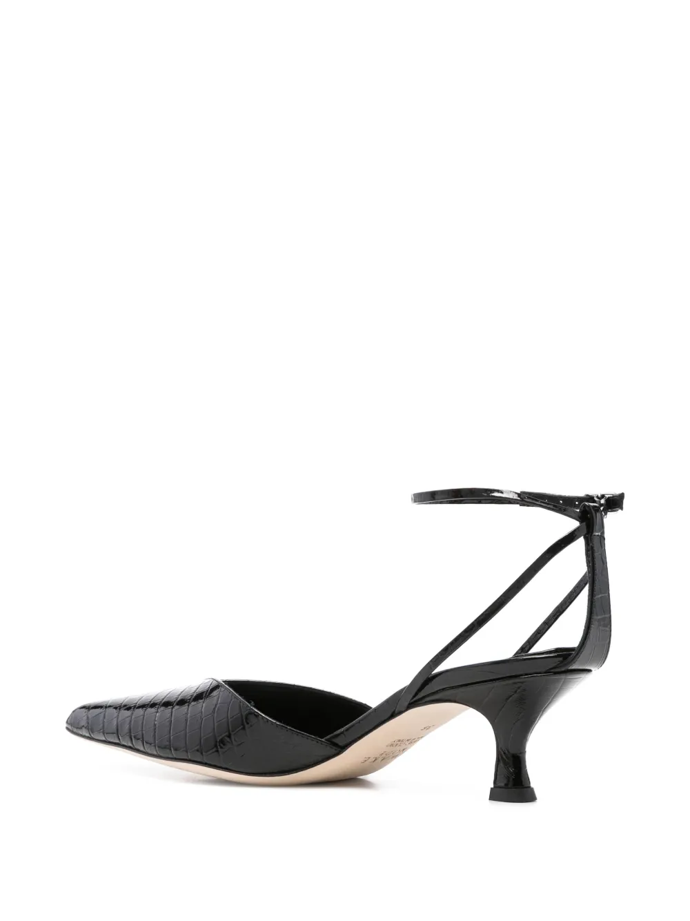 A.W.A.K.E. Mode 55 mm Dina pumps met krokodillen-reliëf Zwart