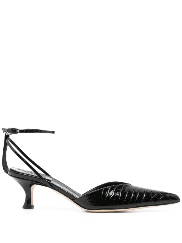 A.W.A.K.E. Mode 55mm Dina Crocodile-effect Pumps in Black