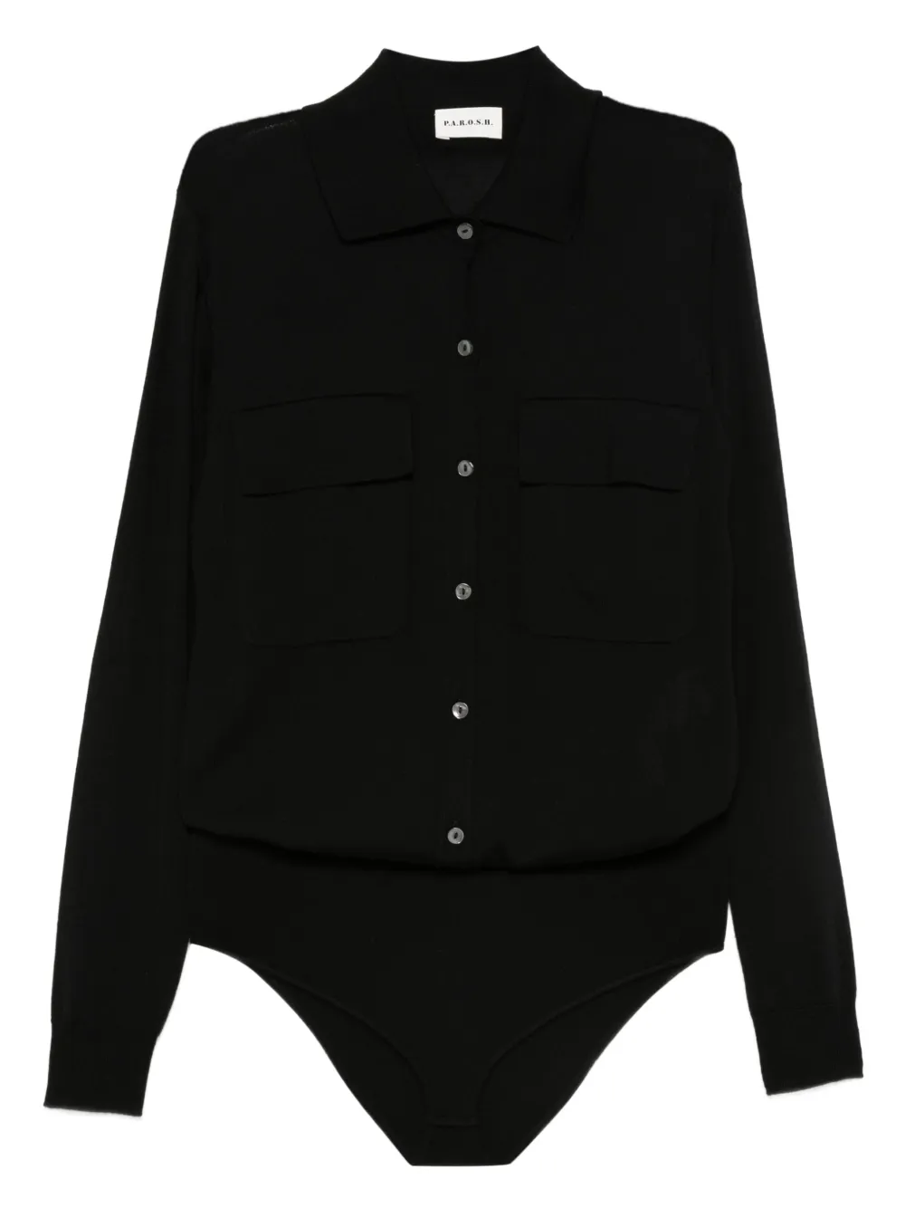 P.A.R.O.S.H. Button-up romper Zwart