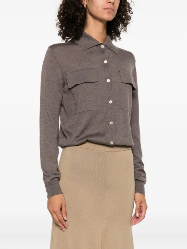 Buttoned Pocket Bodysuit Grey FARFETCH JO