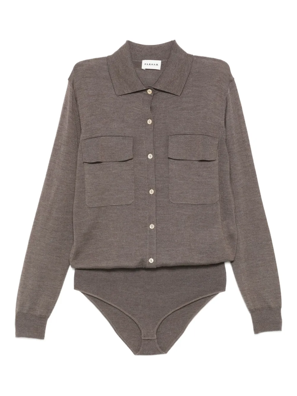 P.A.R.O.S.H. Body met zak met knopen Grijs