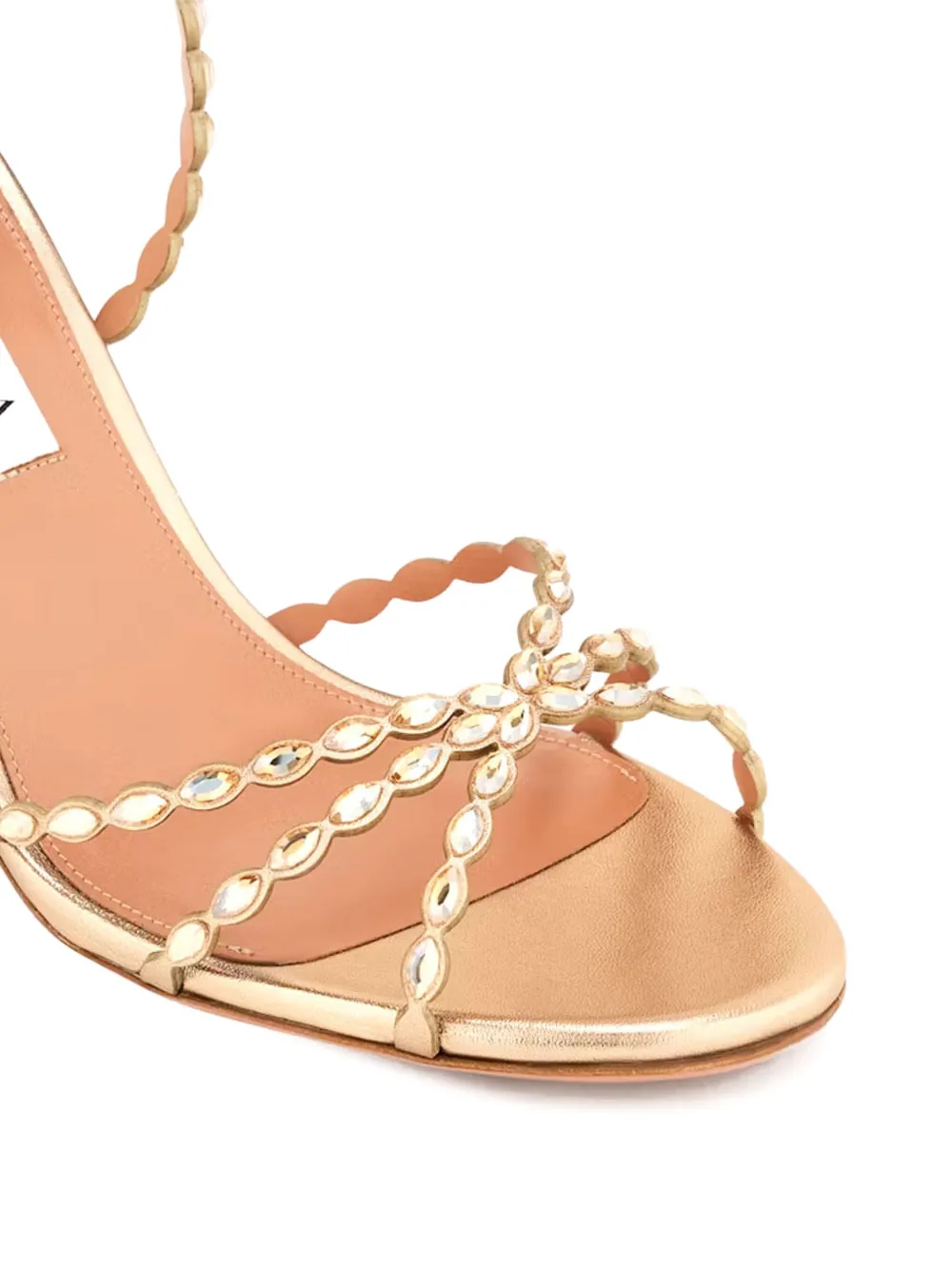 Aquazzura 85 mm Love Struck metallic gewelfde sandalen met bandje Goud